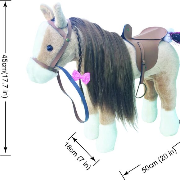 Brand new premium horse toy with brush, hair clip and blanket - Picture 2 of 5